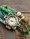 Women's Casual Vintage Multilayer Butterfly Faux Leather Bracelet Wrist Watch Ladies Female Clock Montre Femme Relogios 2017 Hot