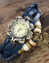 Women's Casual Vintage Multilayer Butterfly Faux Leather Bracelet Wrist Watch Ladies Female Clock Montre Femme Relogios 2017 Hot