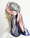 Silk Square Scarf Women Kerchief Hijab 2022 Summer Luxury Brand Female Beach Stoles Echarpe Satin Headband Shawl Wraps Bandana