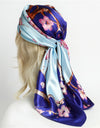 2022 Neckerchief Shawl Wraps Print Silk Satin Scarf square Women Muslim Hijab Elegant Headband  Bandana design brand foulard