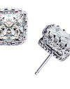 Small 925 Sterling Silver Stud Earrings With Cubic Zirconia