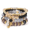 Fashion 4Pcs/set Boho Multilayer Natural Stone Crystal Beaded Bracelets Women Braclet Bangle Set