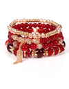 Fashion 4Pcs/set Boho Multilayer Natural Stone Crystal Beaded Bracelets Women Braclet Bangle Set