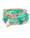 Fashion 4Pcs/set Boho Multilayer Natural Stone Crystal Beaded Bracelets Women Braclet Bangle Set