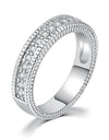 Silver Color Luxury 2 Rounds Wedding Ring Set