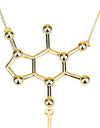 Simple Caffeine Molecule Structure Necklace