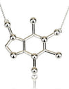 Simple Caffeine Molecule Structure Necklace