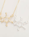 Simple Caffeine Molecule Structure Necklace