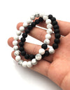 Handmade Black and White Beaded Bracelets