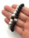 Handmade Black and White Beaded Bracelets