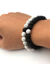 Handmade Black and White Beaded Bracelets