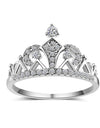 Princess Crown Ring with AAA Cubic Zirconia Micro Pave