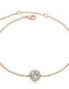 Round Micro Mosaic Cubic Zirconia Rose Gold Color Bracelet