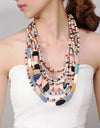 MANILAI Boho Multicolor Woods Necklaces For Women Long Wooden Beads Pendant Statement Necklace Beaded Ethnic Jewelry Handmade