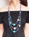 MANILAI Boho Multicolor Woods Necklaces For Women Long Wooden Beads Pendant Statement Necklace Beaded Ethnic Jewelry Handmade