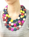 MANILAI Boho Multicolor Woods Necklaces For Women Long Wooden Beads Pendant Statement Necklace Beaded Ethnic Jewelry Handmade