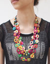 MANILAI Boho Multicolor Woods Necklaces For Women Long Wooden Beads Pendant Statement Necklace Beaded Ethnic Jewelry Handmade