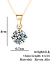 Round Shape Cubic Zirconia Pendant Necklace