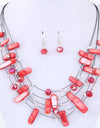 KMVEXO Women Bohemian African Beads Jewelry Set 2018 Multilayers Necklace Earrings Crystal Shell Jewelry Sets Charm Wedding Sets