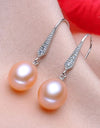 Real 925 Sterling Silver Teardrop Pearl Earrings