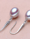 Real 925 Sterling Silver Teardrop Pearl Earrings