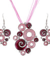 Multilayer Leather Pendant Necklace and Earrings