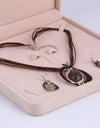 Multilayer Leather Pendant Necklace and Earrings