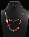 Crystal color Acylic Boho Beads Jewelry Sets Multi layer Beads Indian Jewelry Sets Luxury Statement Choker Necklace Jewelry