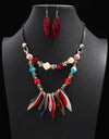 Crystal color Acylic Boho Beads Jewelry Sets Multi layer Beads Indian Jewelry Sets Luxury Statement Choker Necklace Jewelry