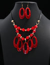 Crystal color Acylic Boho Beads Jewelry Sets Multi layer Beads Indian Jewelry Sets Luxury Statement Choker Necklace Jewelry