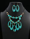 Crystal color Acylic Boho Beads Jewelry Sets Multi layer Beads Indian Jewelry Sets Luxury Statement Choker Necklace Jewelry