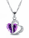 Purple Heart Pendant Necklace