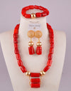 natural white coral jewelry set african wedding beads nigeria coral beads jewelry sets for women 19-C-01