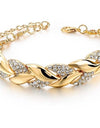 Braided Gold Color Leaf Bracelets