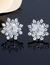 Sliver Snowflake Stud Earrings