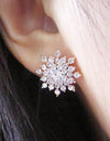 Sliver Snowflake Stud Earrings