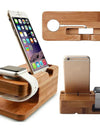 Wooden Charging Dock Station for Mobile Phone Holder Stand Bamboo Charger Stand Base For Apple Watch and For iphone