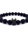 Trendy Lava Stone Imperial Crown Bracelet