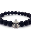 Trendy Lava Stone Imperial Crown Bracelet