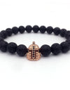 Trendy Lava Stone Imperial Crown Bracelet