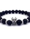 Trendy Lava Stone Imperial Crown Bracelet