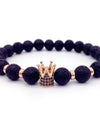 Trendy Lava Stone Imperial Crown Bracelet