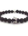 Trendy Lava Stone Imperial Crown Bracelet