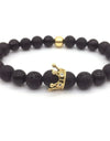 Trendy Lava Stone Imperial Crown Bracelet