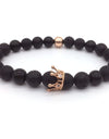 Trendy Lava Stone Imperial Crown Bracelet