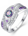 Oval Heart Purple Ring