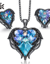 CDE Women Necklace Earrings Jewelry Set Embellished With Crystals from Swarovski Women Heart Pendant Stud Fashion Jewelry Gift