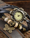 Women's Casual Vintage Multilayer Butterfly Faux Leather Bracelet Wrist Watch Ladies Female Clock Montre Femme Relogios 2017 Hot