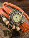 Women's Casual Vintage Multilayer Butterfly Faux Leather Bracelet Wrist Watch Ladies Female Clock Montre Femme Relogios 2017 Hot