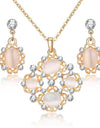 ZOSHI Hot Sale Fashion Women Jewelry Classy Sparking Crystal Necklace Wedding Gold Jewelry Set Woman Dress Accessories